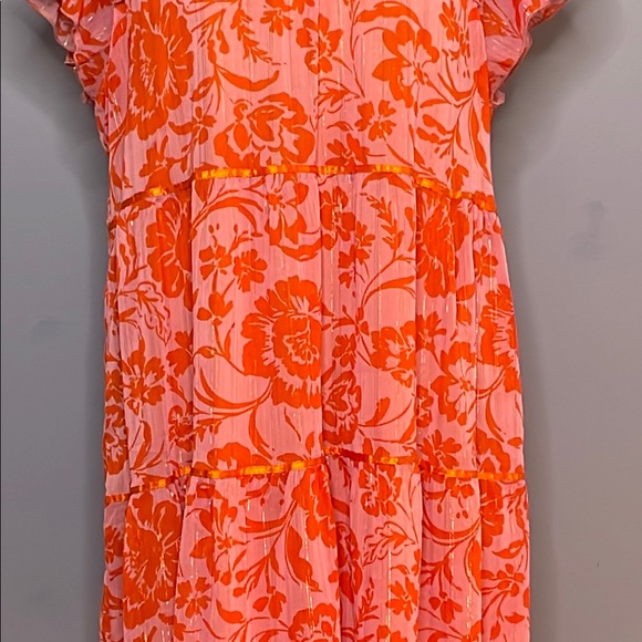 Umgee Pink Floral Midi A-Line Dress Size 1X - Picture 3 of 10